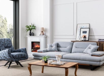Modern Sofagarnitur 3+1 Sitzer Wohnzimmer Luxus Grau Couchgarnitur Sets